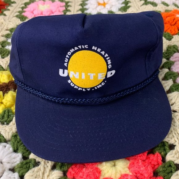 Vintage 80s United Automatic Heating Advertising Trucker Rope Strapback … - Picture 3 of 10